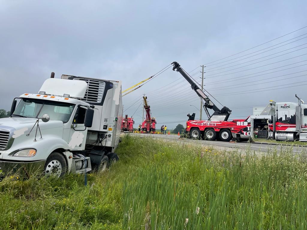 Truck In Ditch On Hwy 401