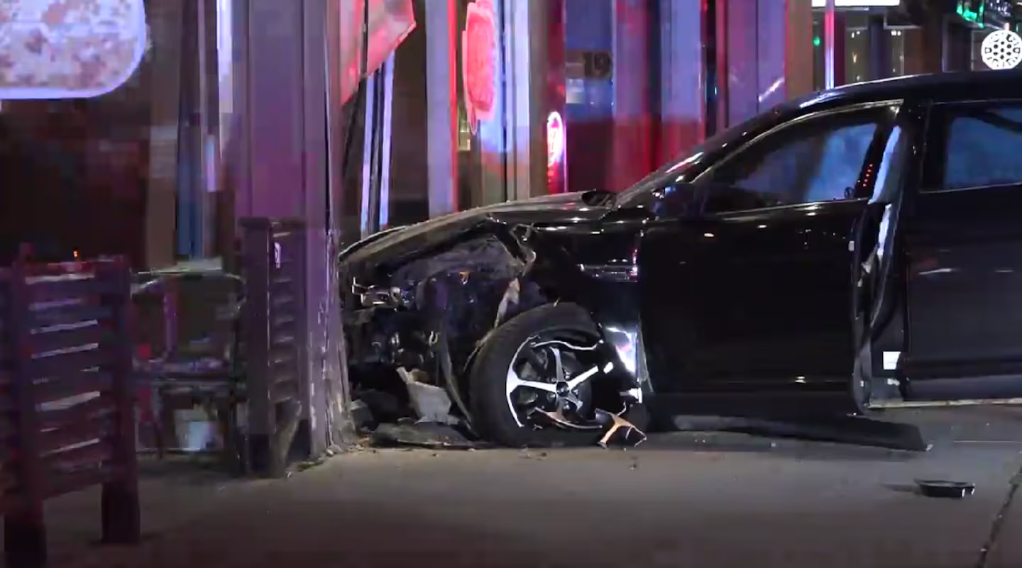 A Tim Hortons in Midtown Toronto sustained damage on October 25, 2024, after a car collided with it.