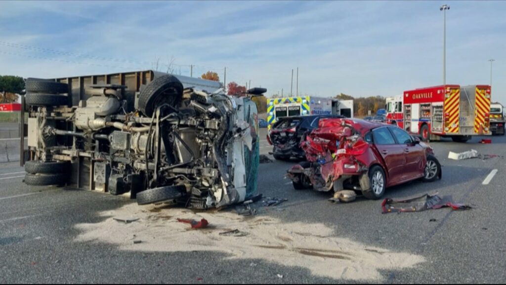 Multi-Vehicle Crash on QEW: Drive Safe